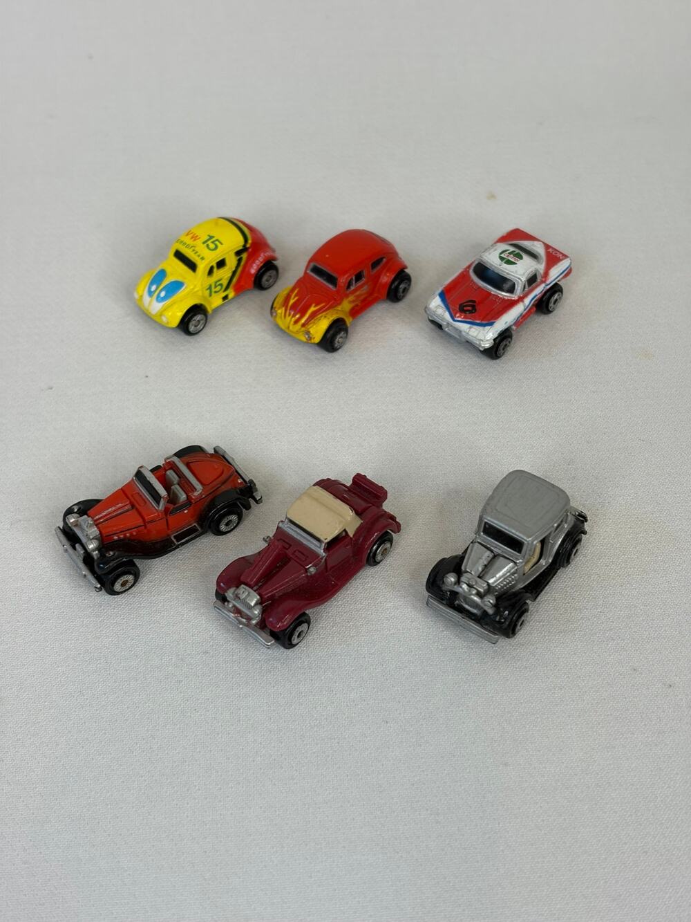 Vintage Micro Machines Galoob Lot of 6- VW Beetle, Corvette + Deluxe Machines